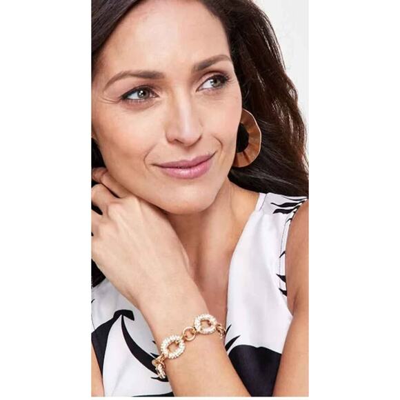 I.N.C. International Concepts Pave Chain Link Slider Bracelet, New - Picture 2 of 4